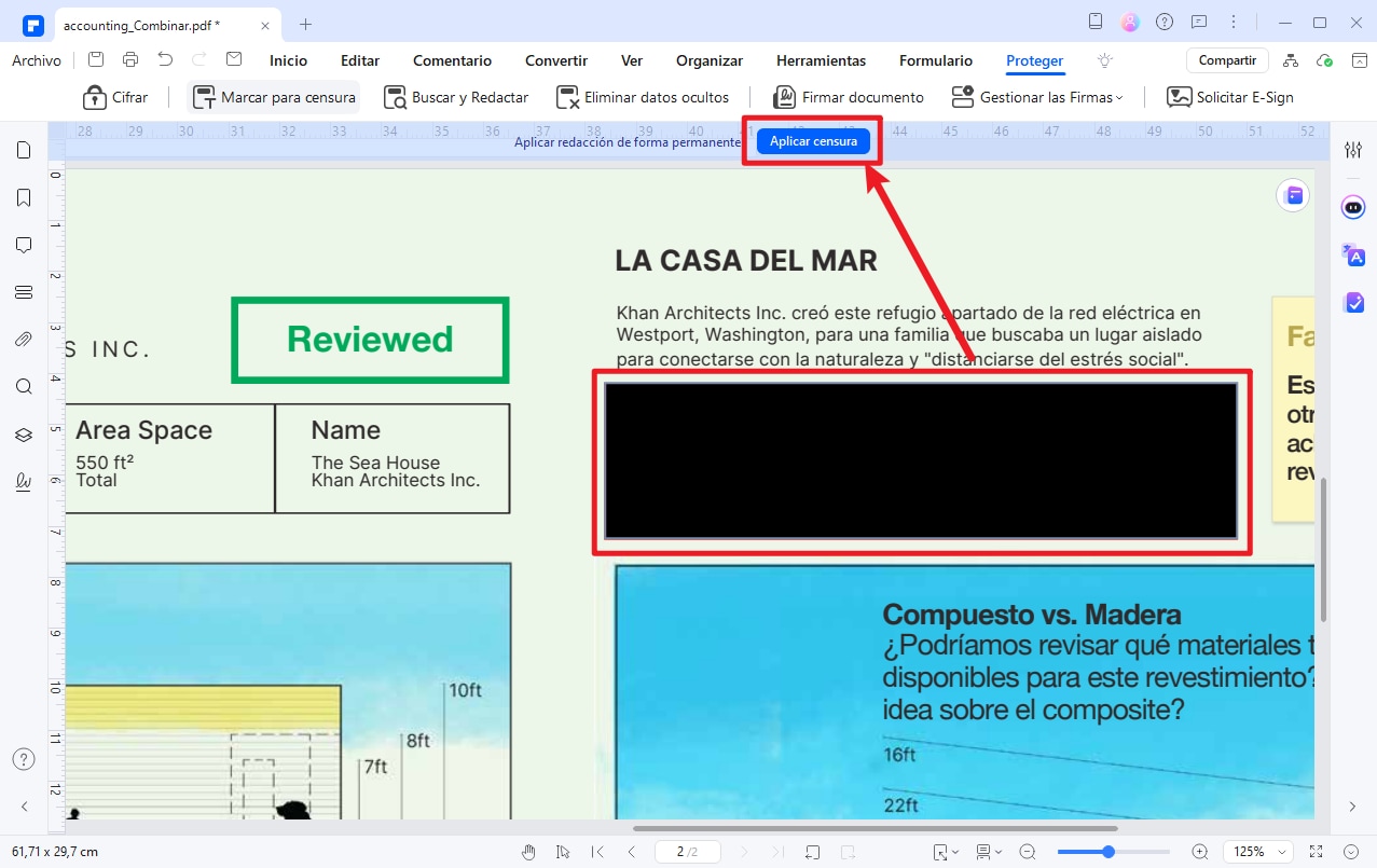 censurar texto en pdf