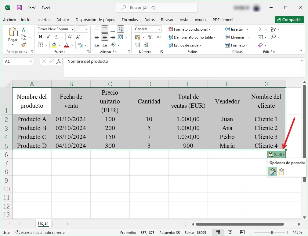 convertir tabla de word a excel