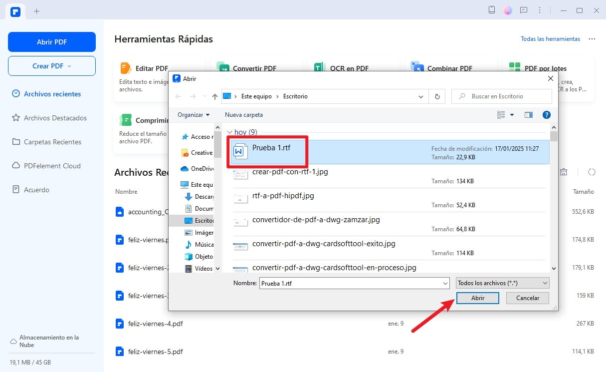 convertir wordpad a pdf