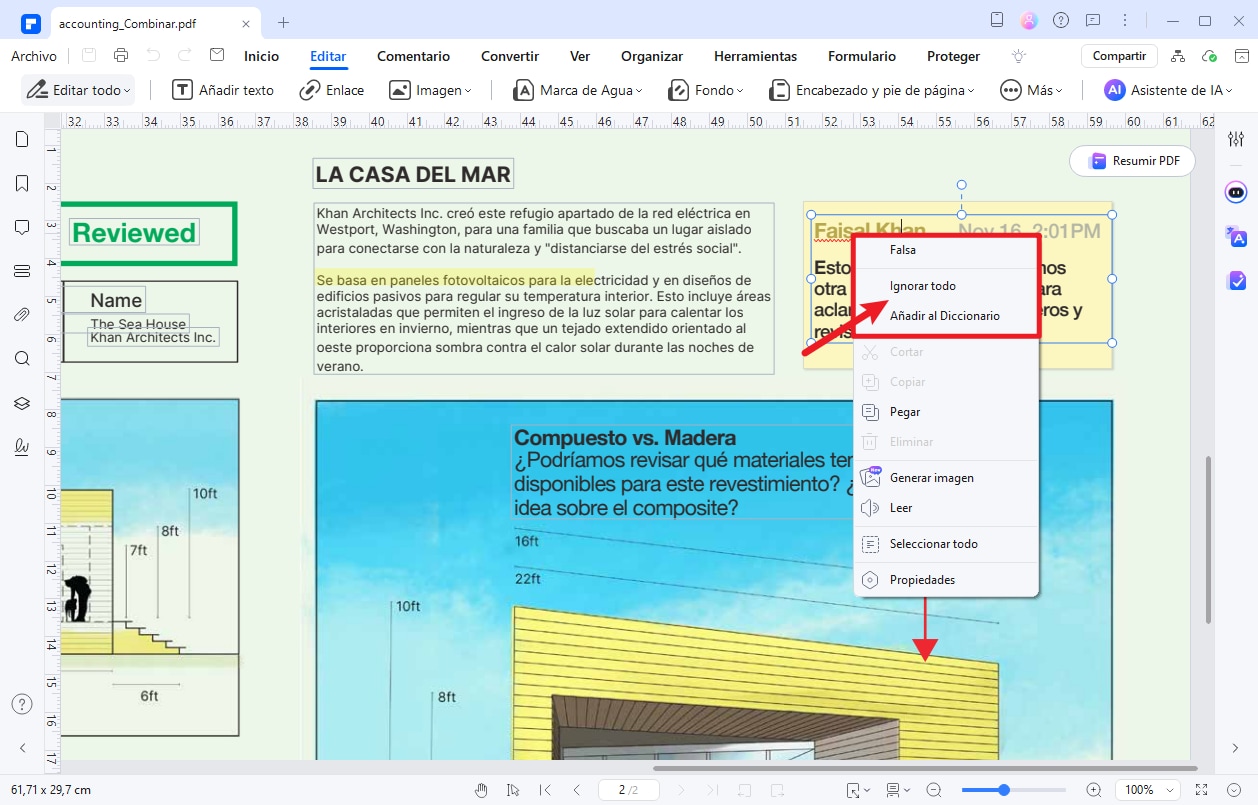 revisión de ortográfica en archivo pdf