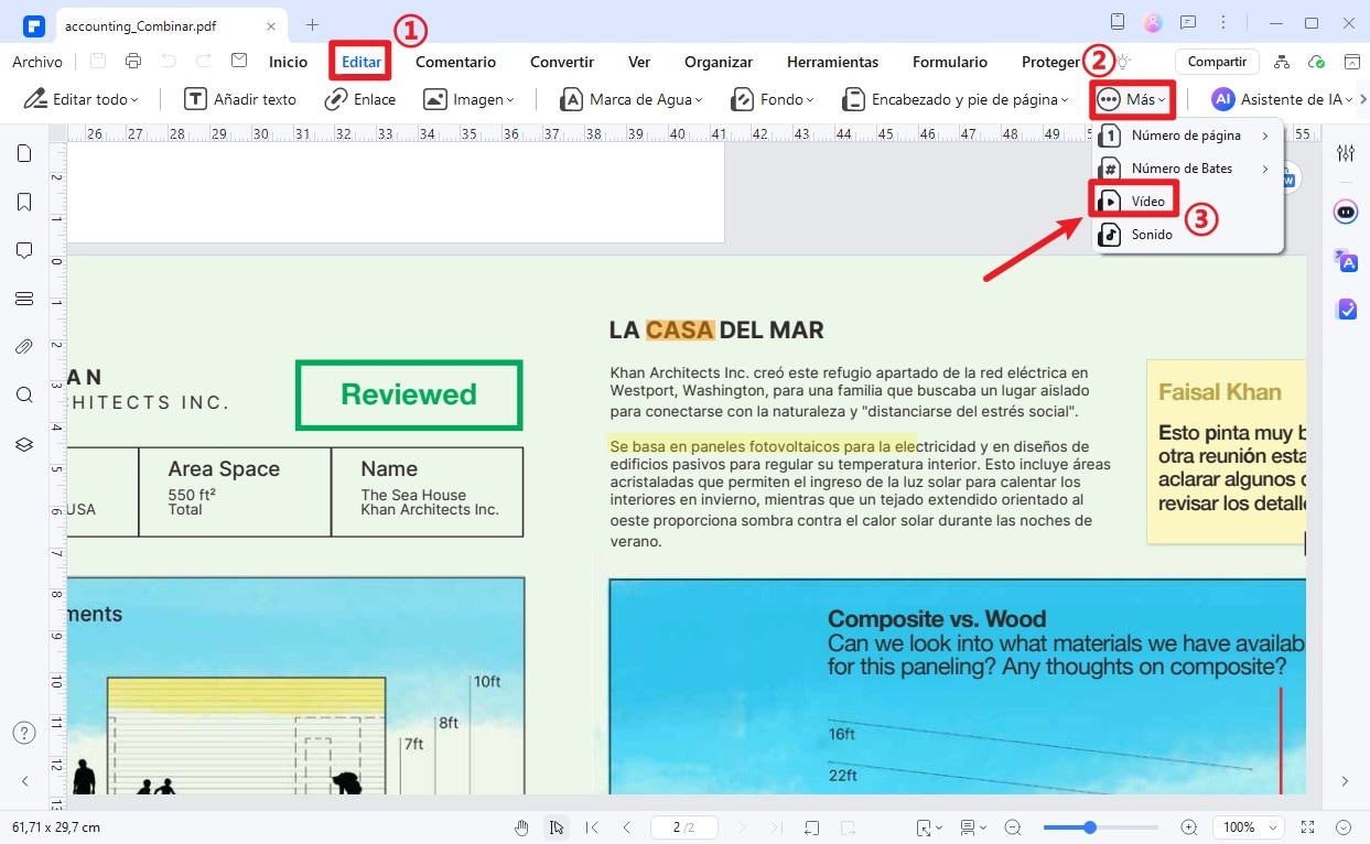 insertar video en pdf