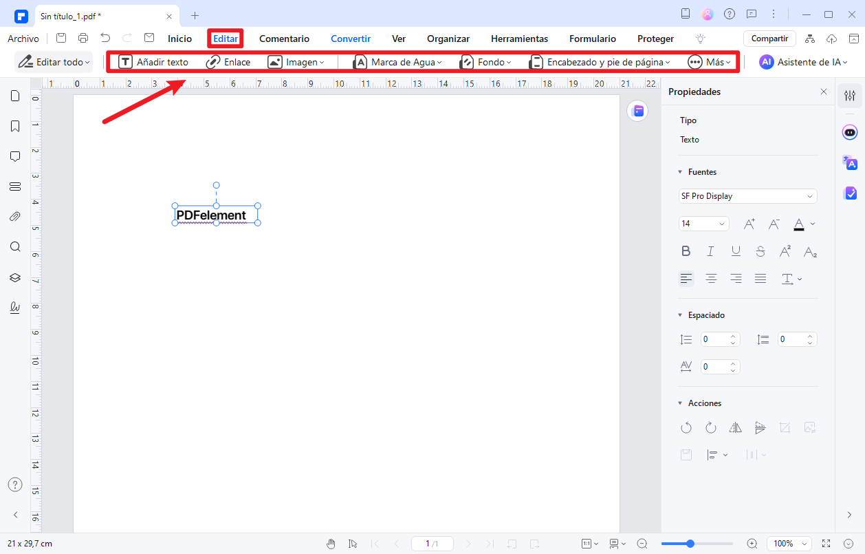 crear un PDF editable con PDFelement
