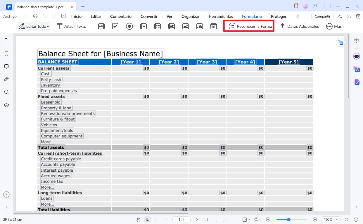 rellenar formularios de PDF en PDFlement