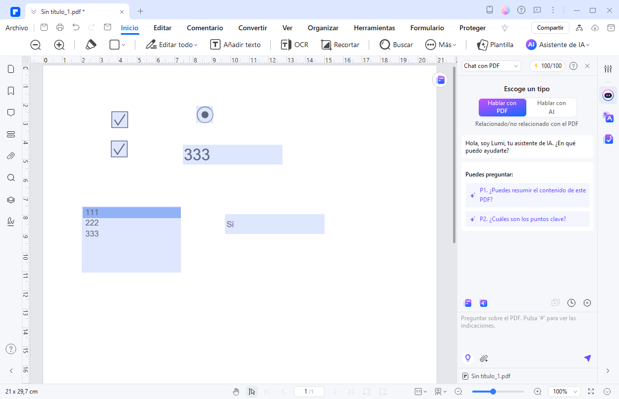 PDF rellenable PDFelement