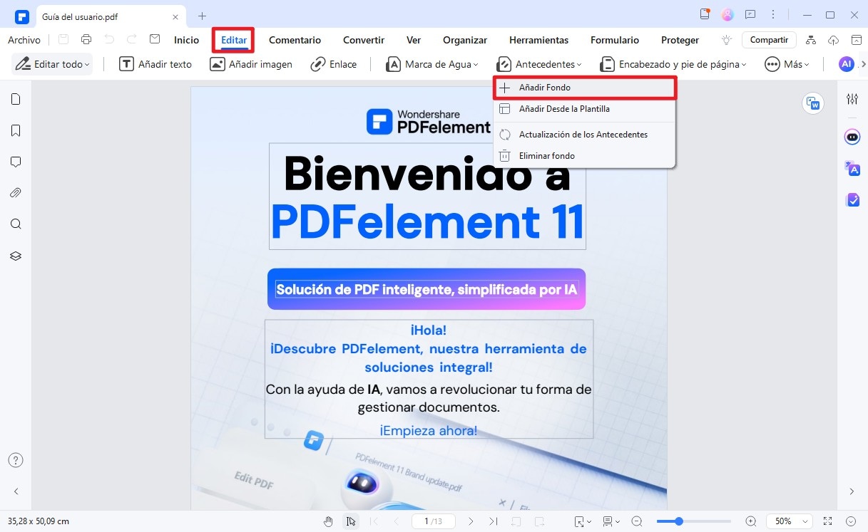 hacer fondo pdf transparente