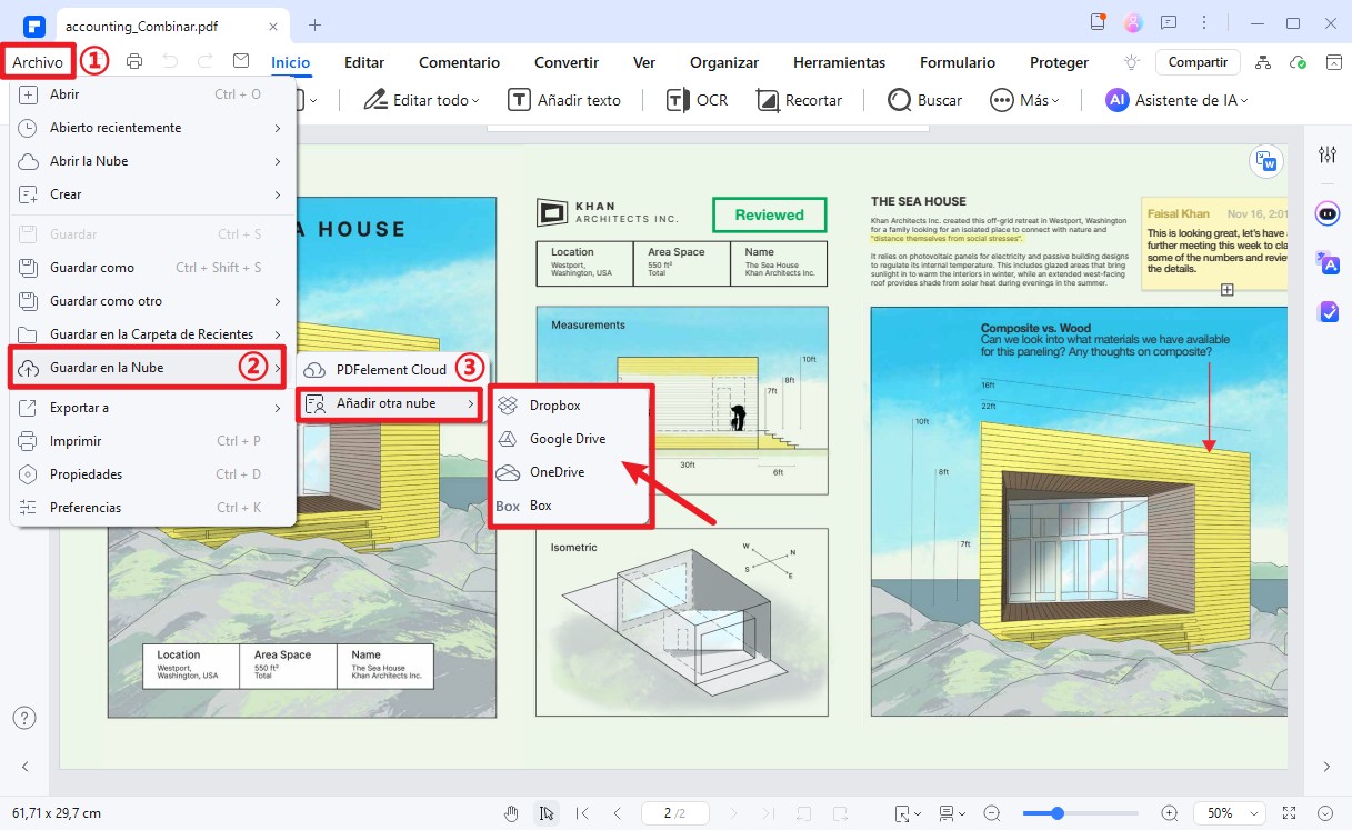 cómo compartir un PDF a nube