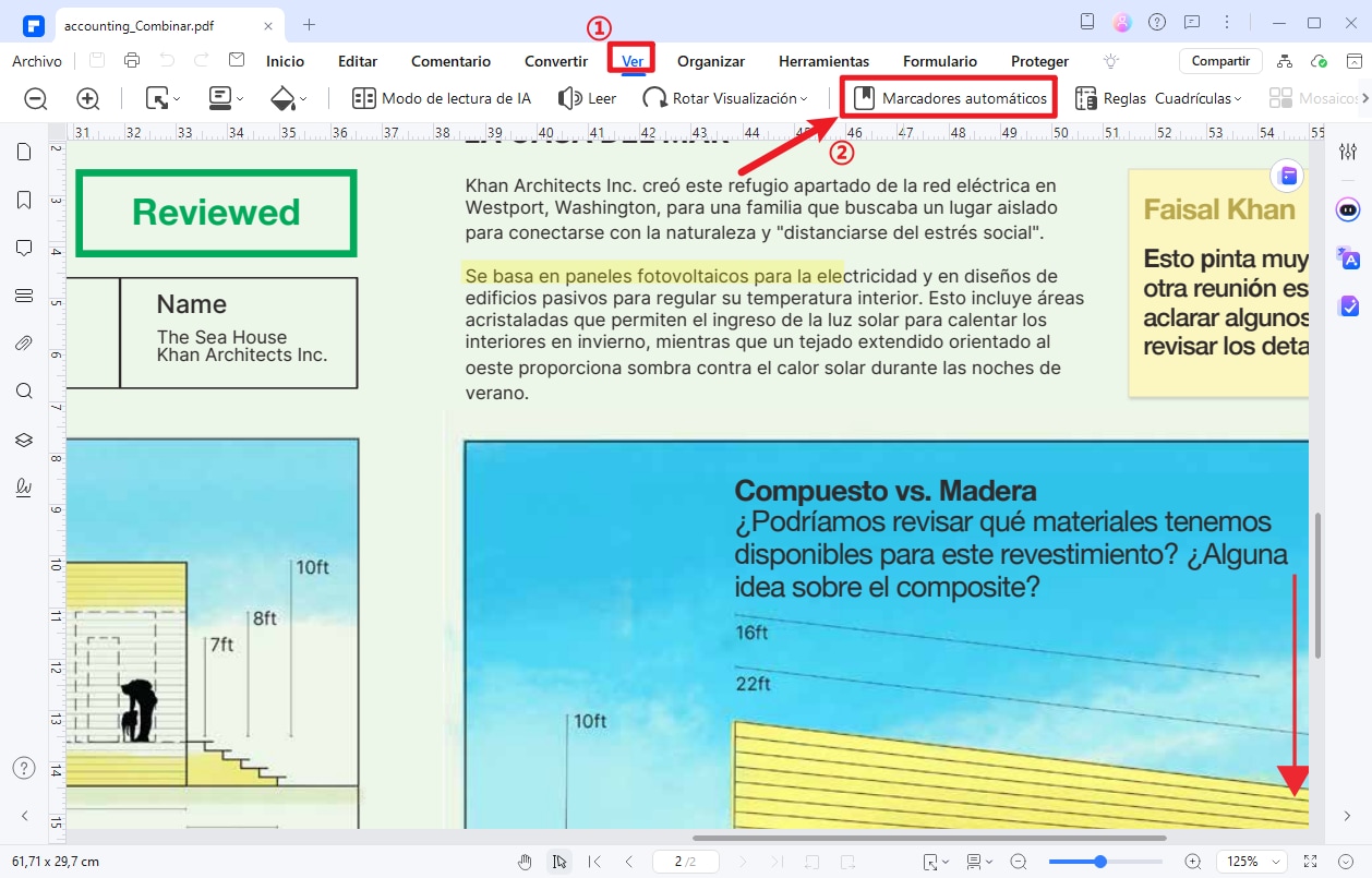 agregar marcadores automáticos en PDFelement