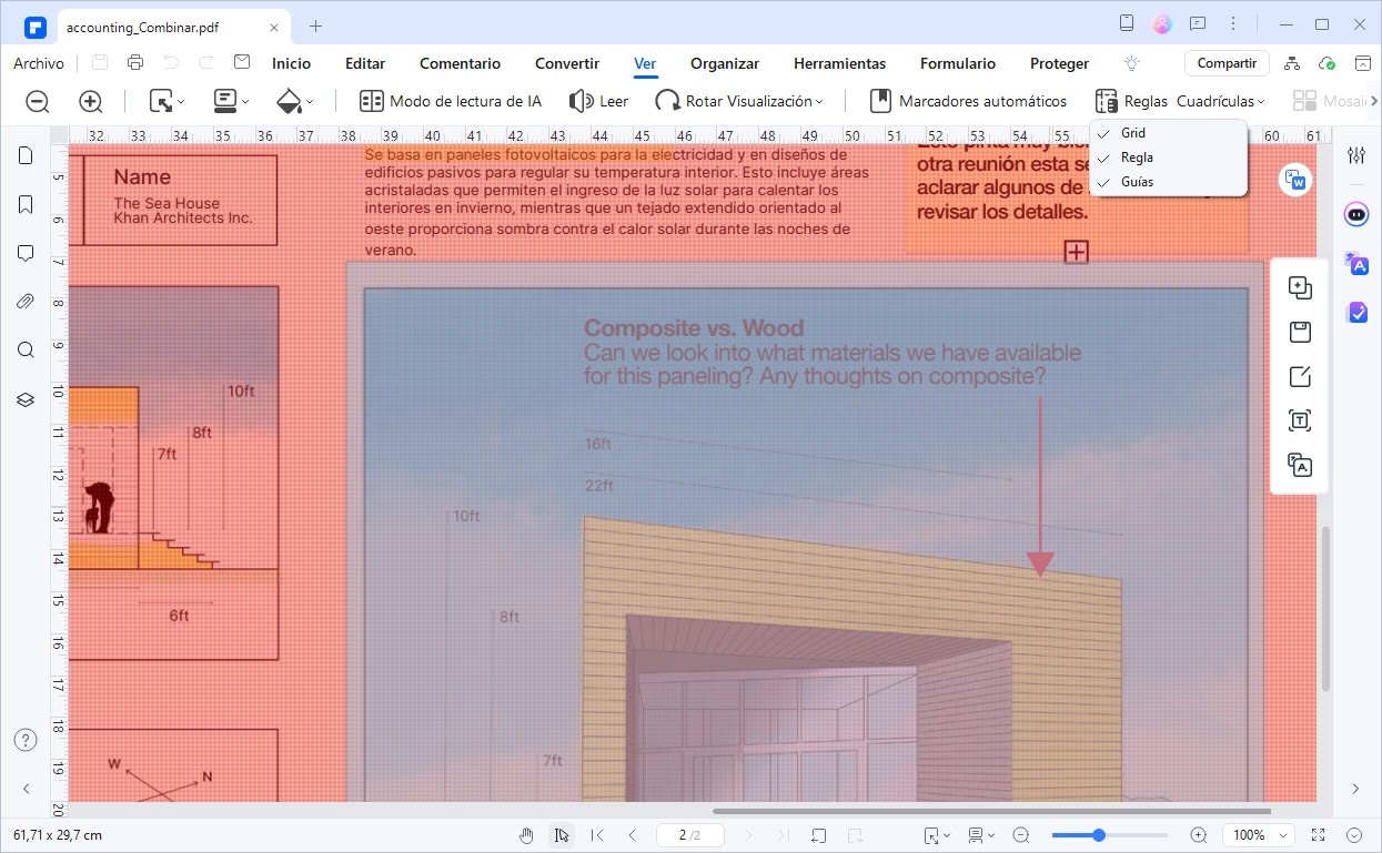 ver pdf con la opción de guías