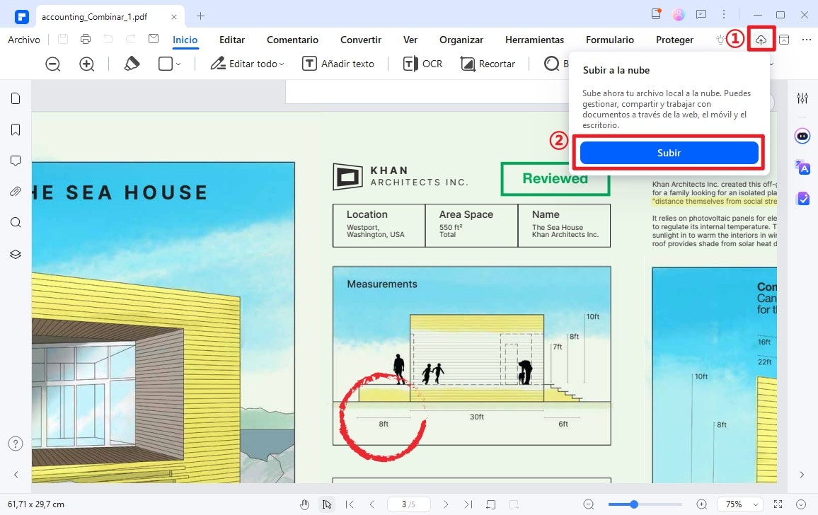 Subir PDF a través de la nube PDFelement