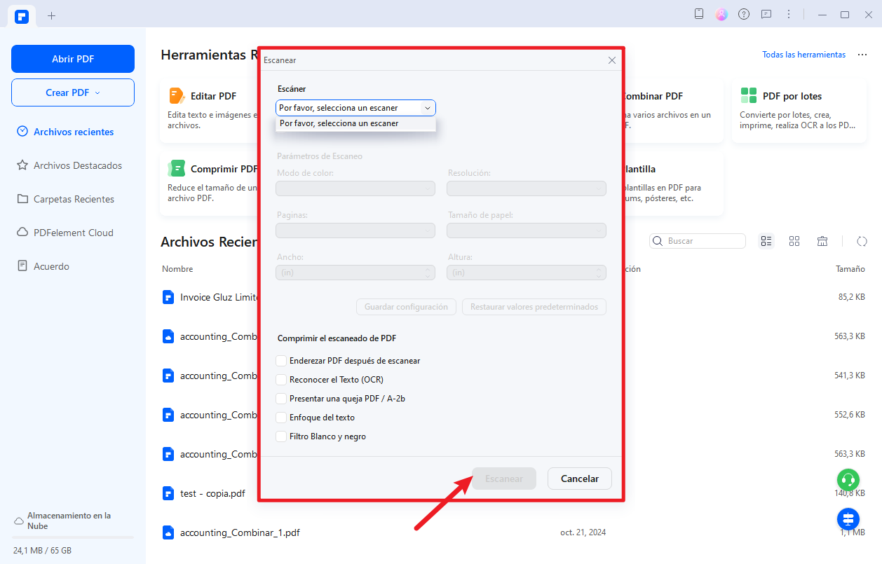 escanear documento a PDF de forma gratuita