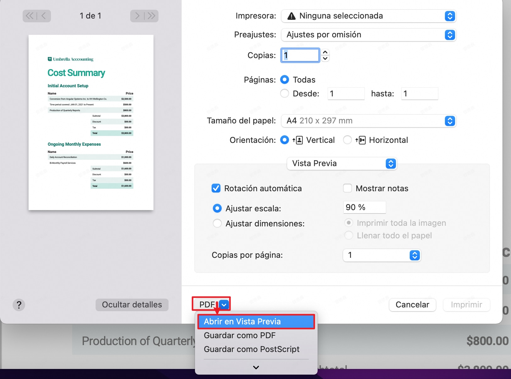 Aplica escala personalizada