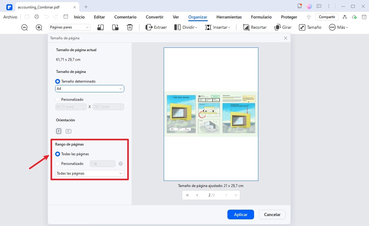 Cómo poner todas las páginas al mismo tamaño en PDF con PDFelement