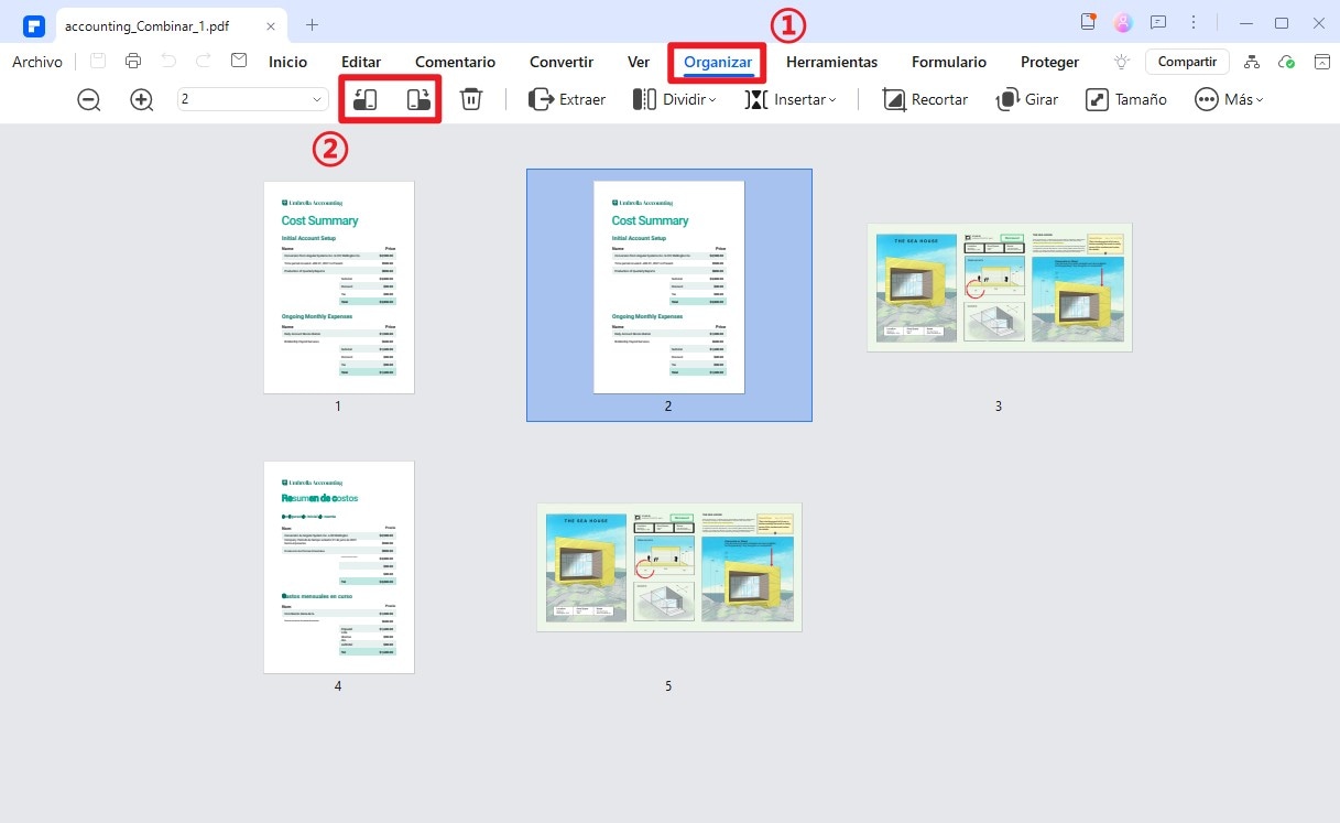 espejear la impresión de pdf