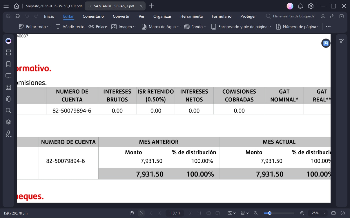 Editar datos extraídos de imagen en PDFelement