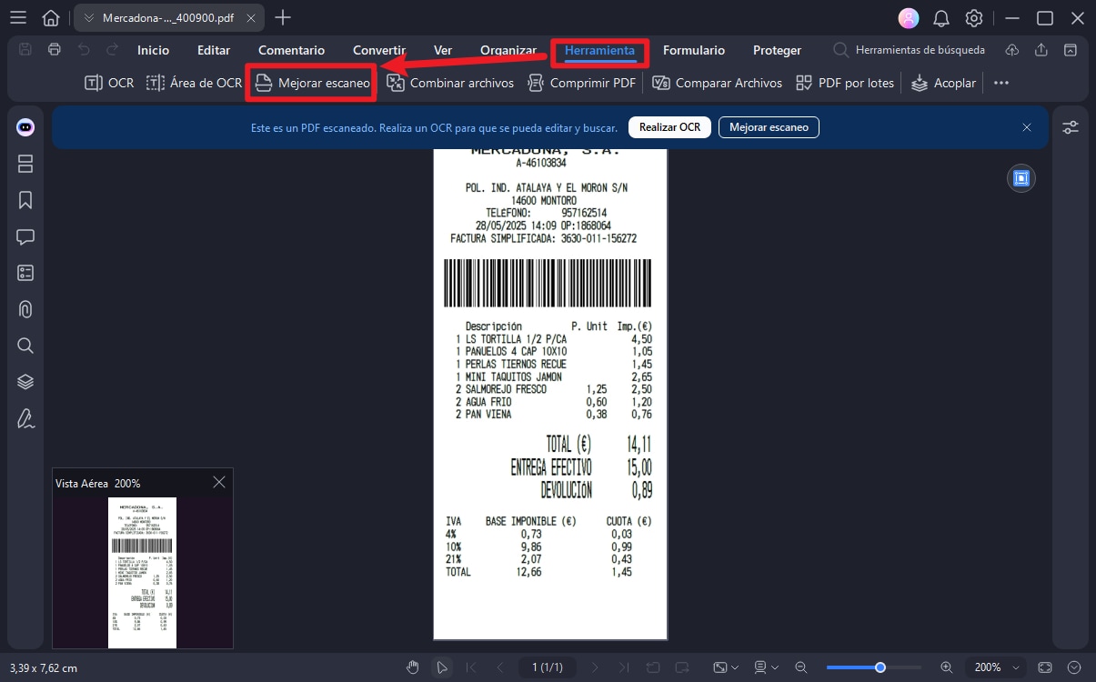 usar OCR en PDFelement para editar documentos escaneados