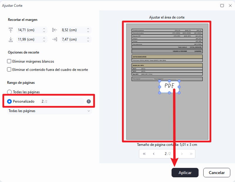aplanar el documento para fijar las anotaciones