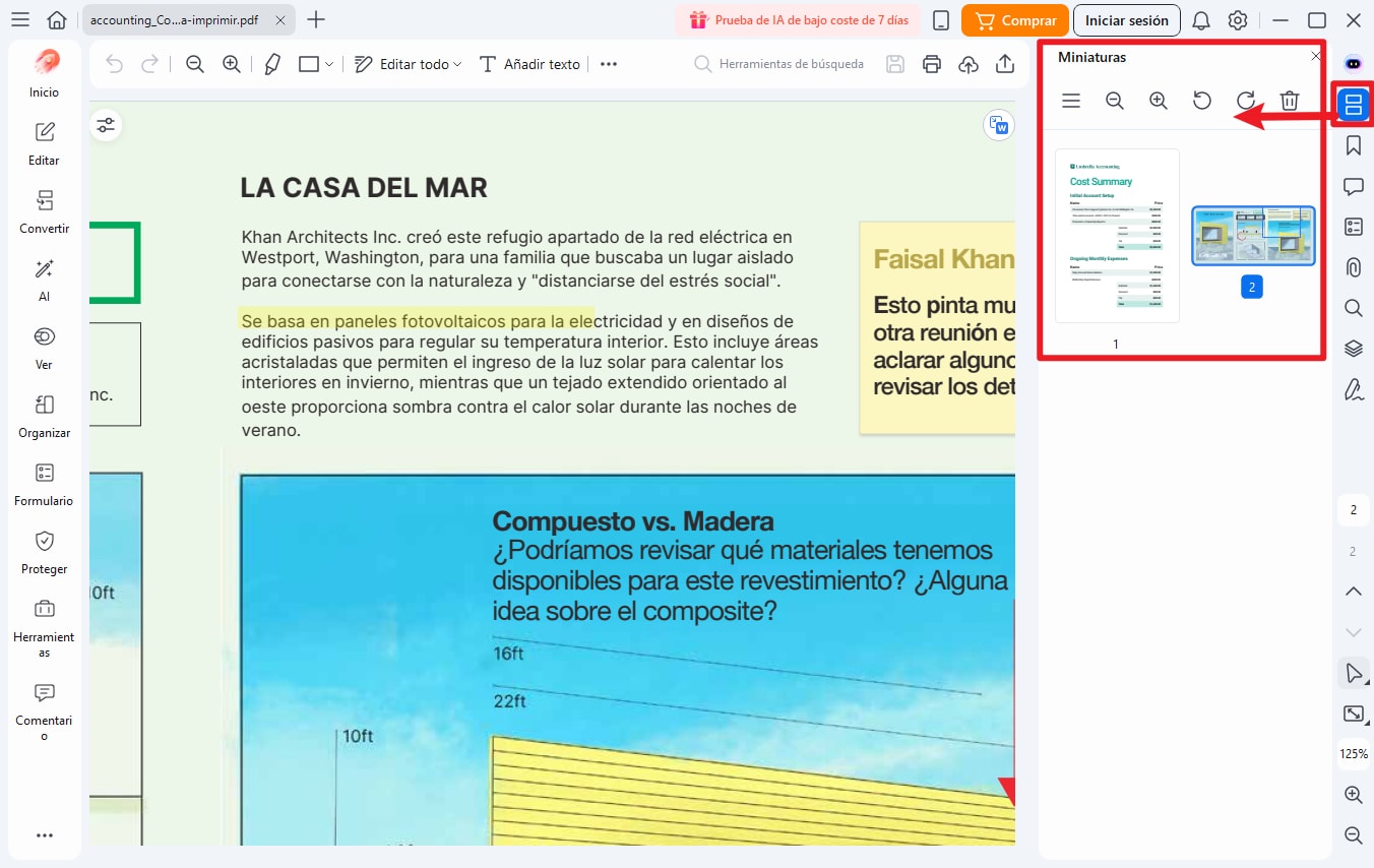 Accede a las herramientas de organización