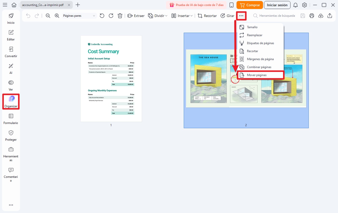 Accede a las herramientas de organización