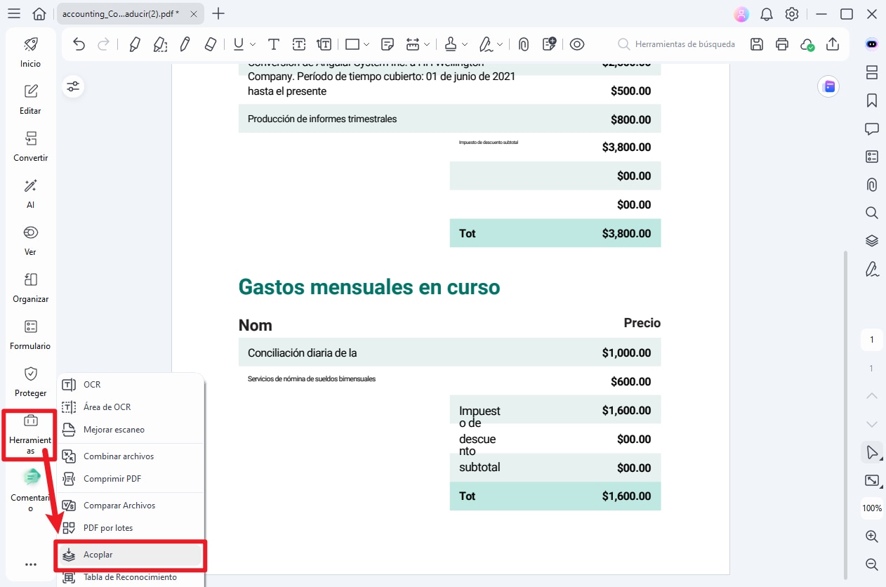 aplanar el documento para fijar las anotaciones