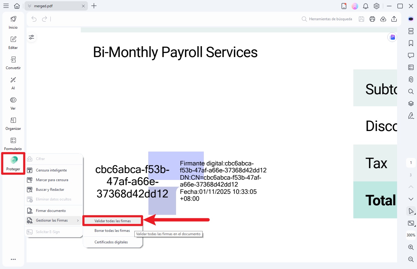verificar si un PDF ha sido editado mediante firma digital