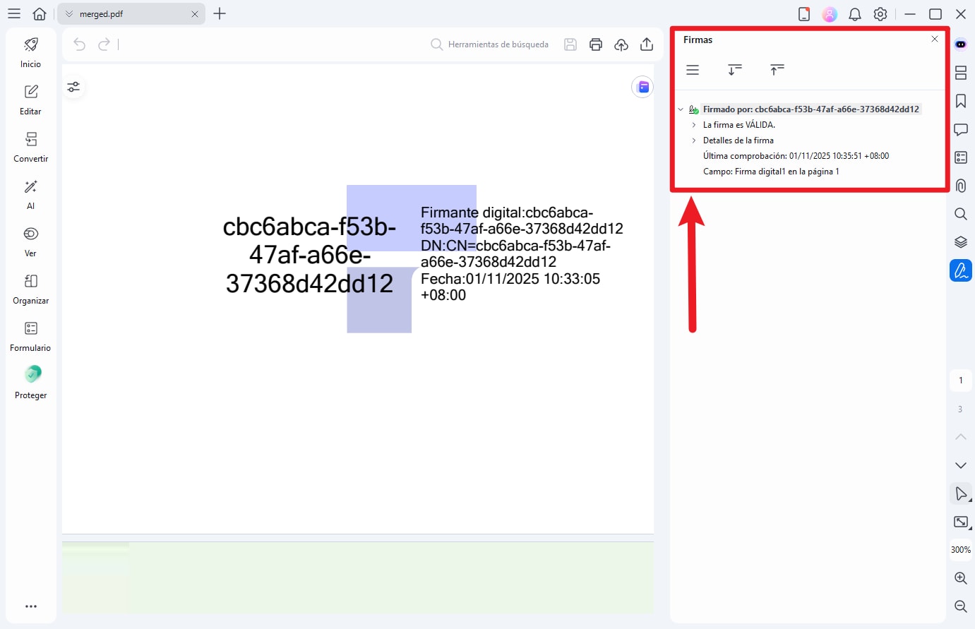 verificar si un PDF ha sido editado mediante firma digital