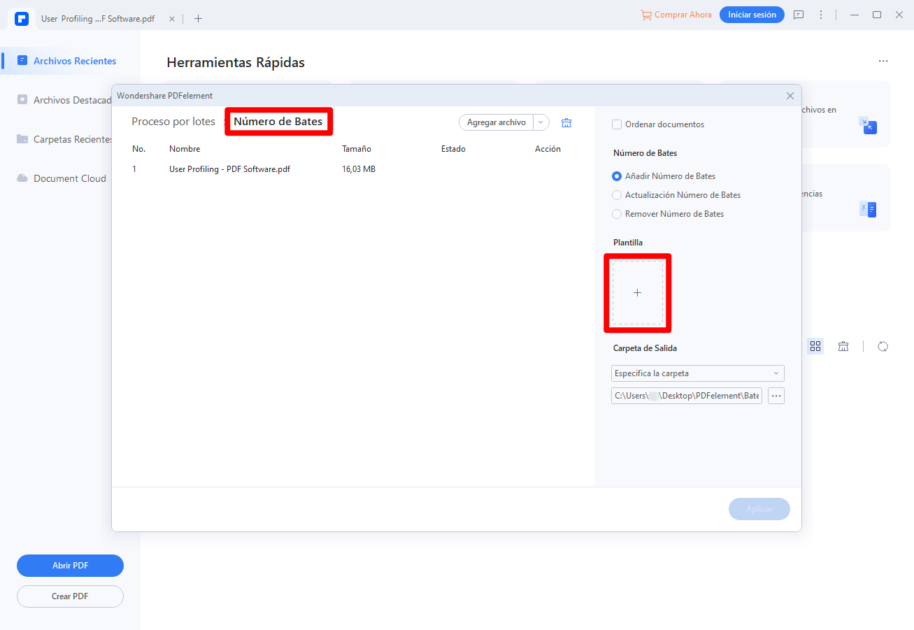 bates numeración de documentos legales