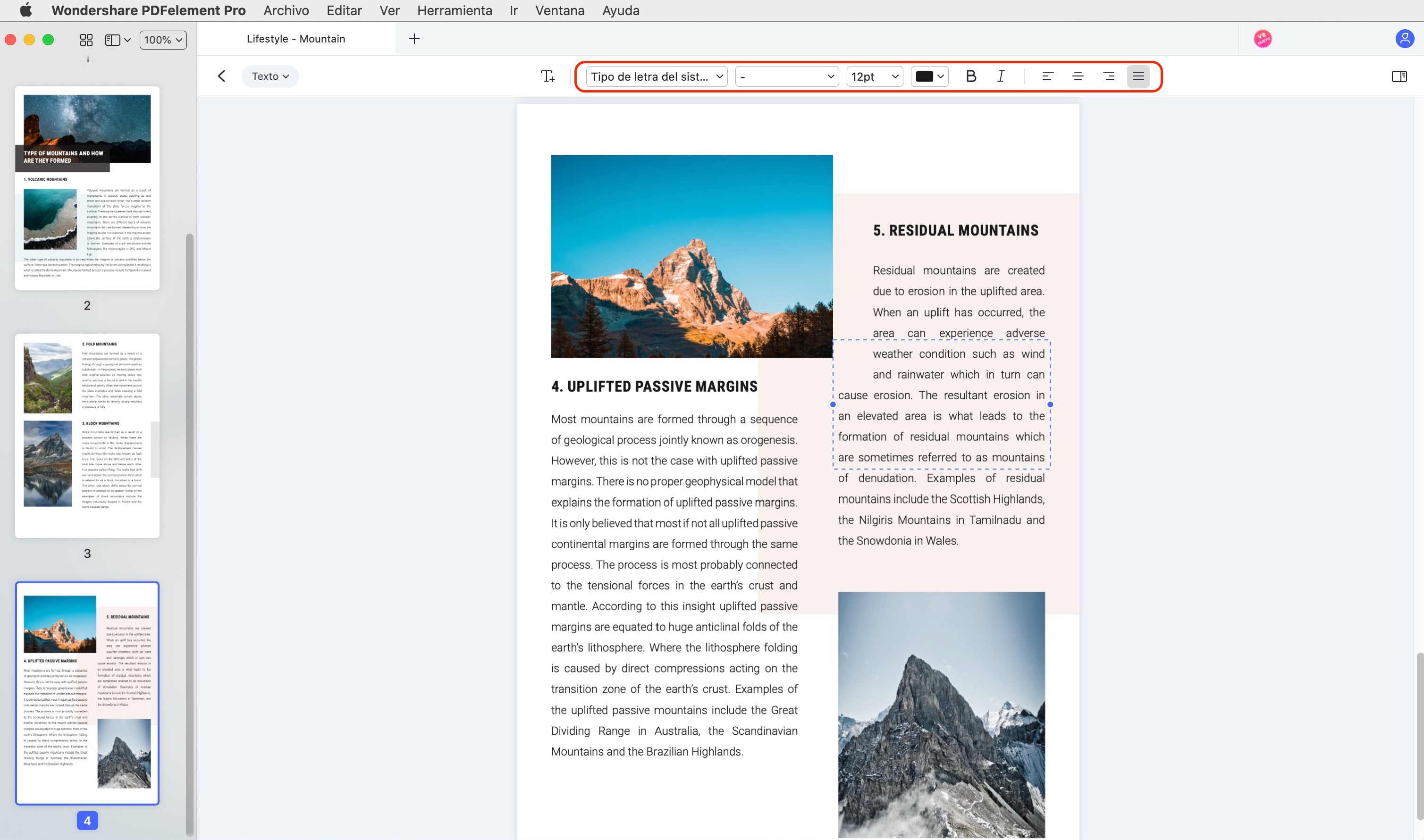 cambiar la orientación del pdf en mac