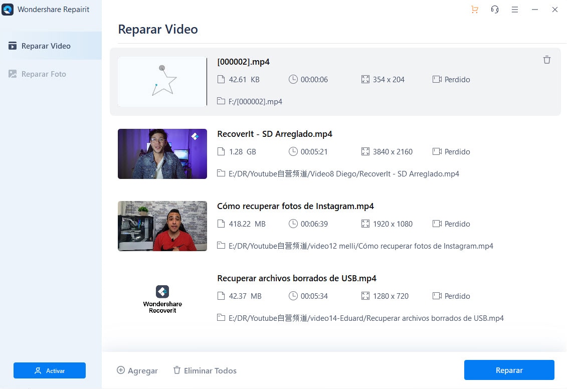 reparar videos