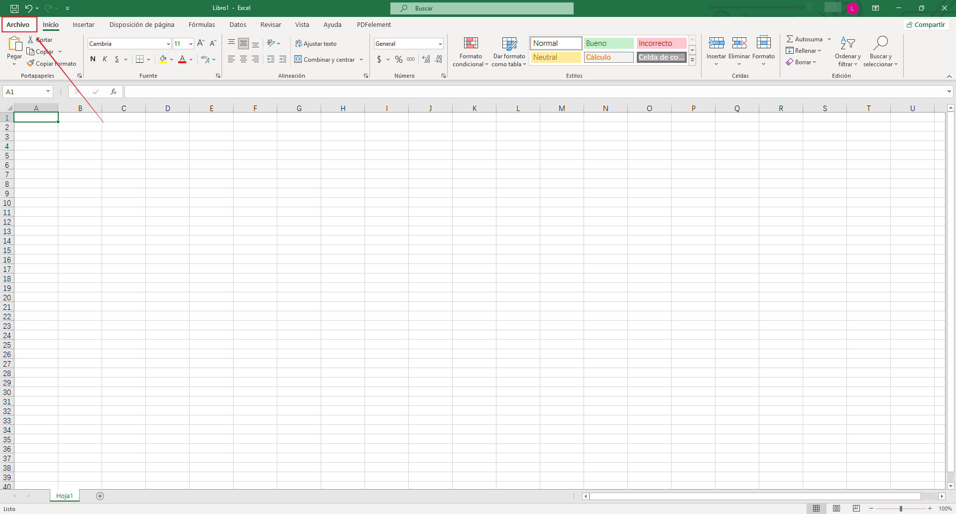 abrir un libro en excel