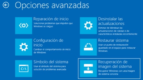 recuperación de imagen del sistema