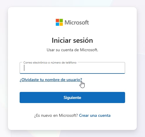olvidaste tu nombre de usuario