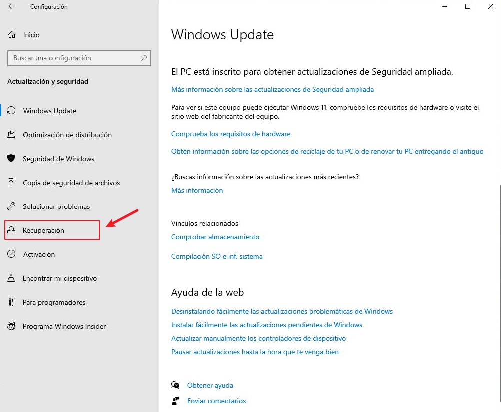 configuración y actualización de asus