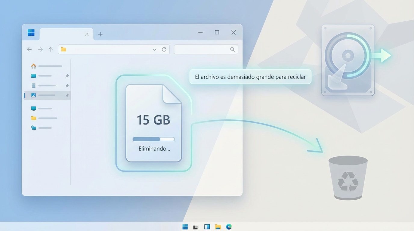 Archivo demasiado grande para reciclar: cómo recuperar archivos grandes borrados