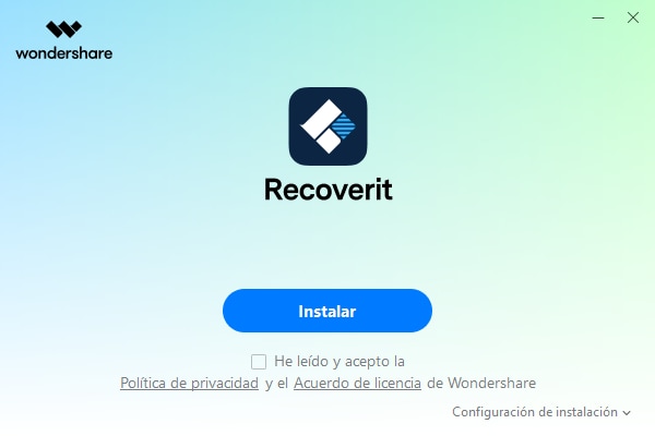 instalar wondershare recoverit para windows