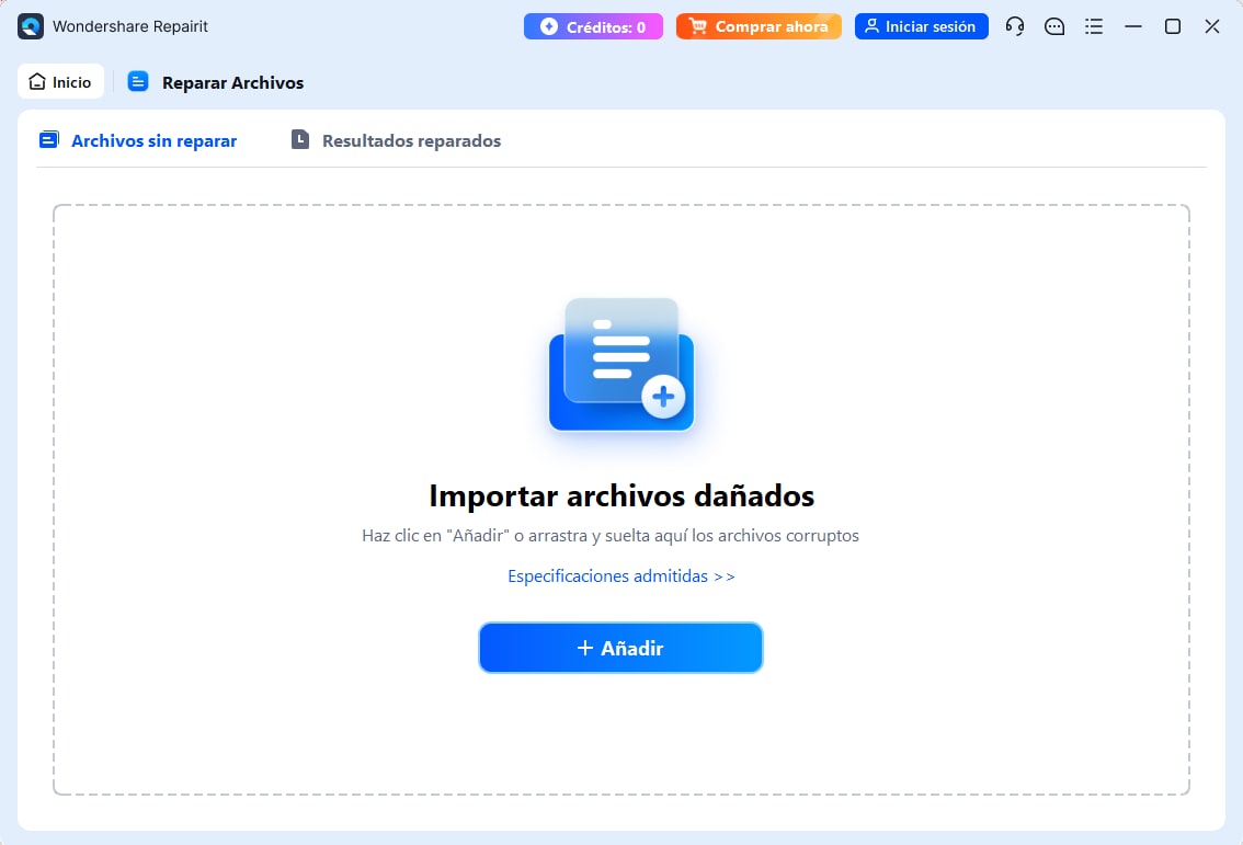 importar archivos dañados