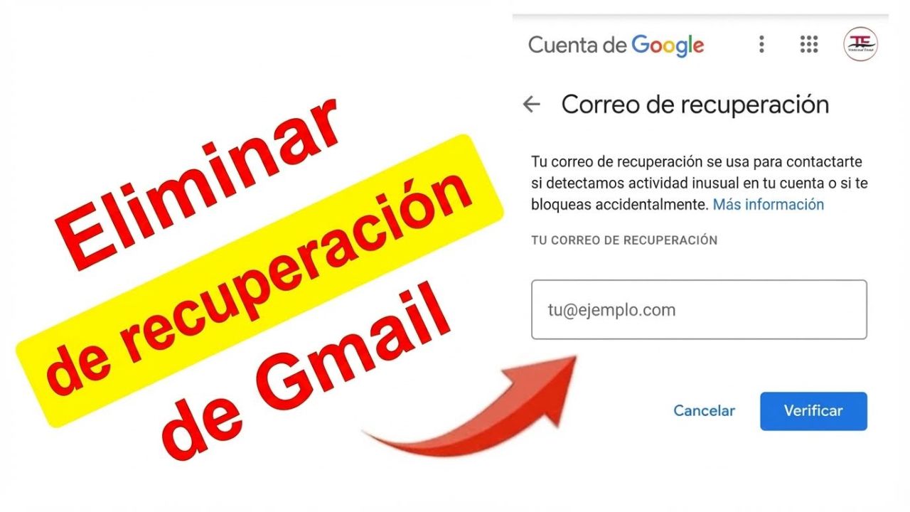 ¿Cómo eliminar el correo de recuperación de Gmail?