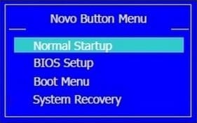 menú de botón novo