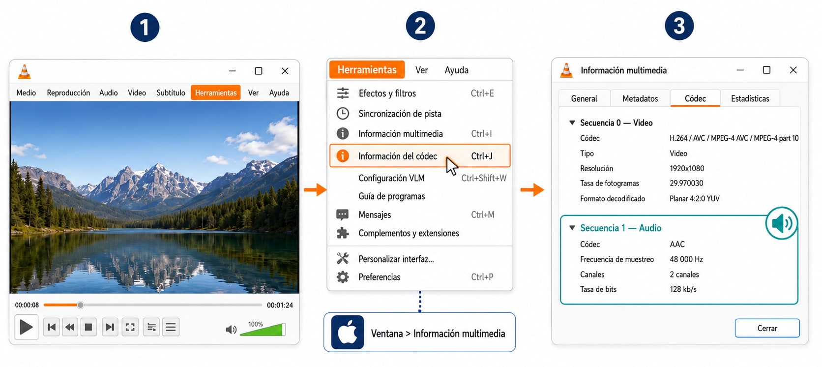 Cómo comprobar en VLC si un video contiene una pista de audio