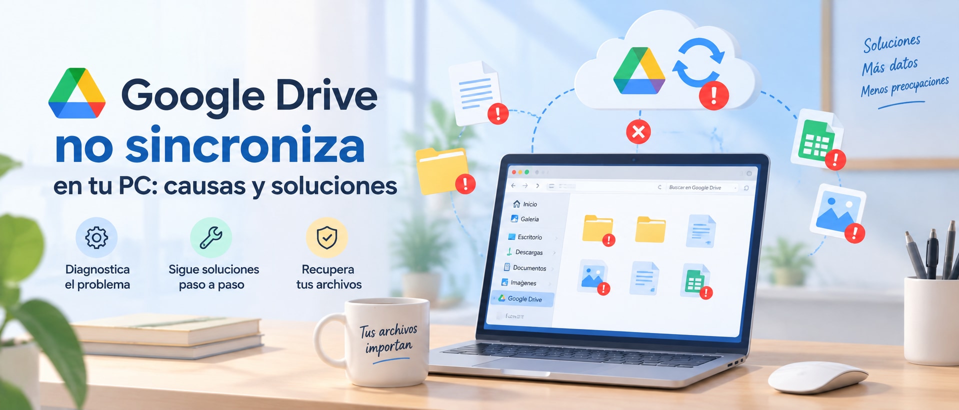 Google Drive no sincroniza: cómo solucionar errores de Drive para ordenadores