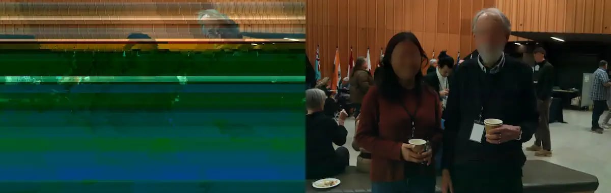Ejemplo antes y después de reparar un JPEG con zonas dañadas mediante JPEG-Repair Toolkit