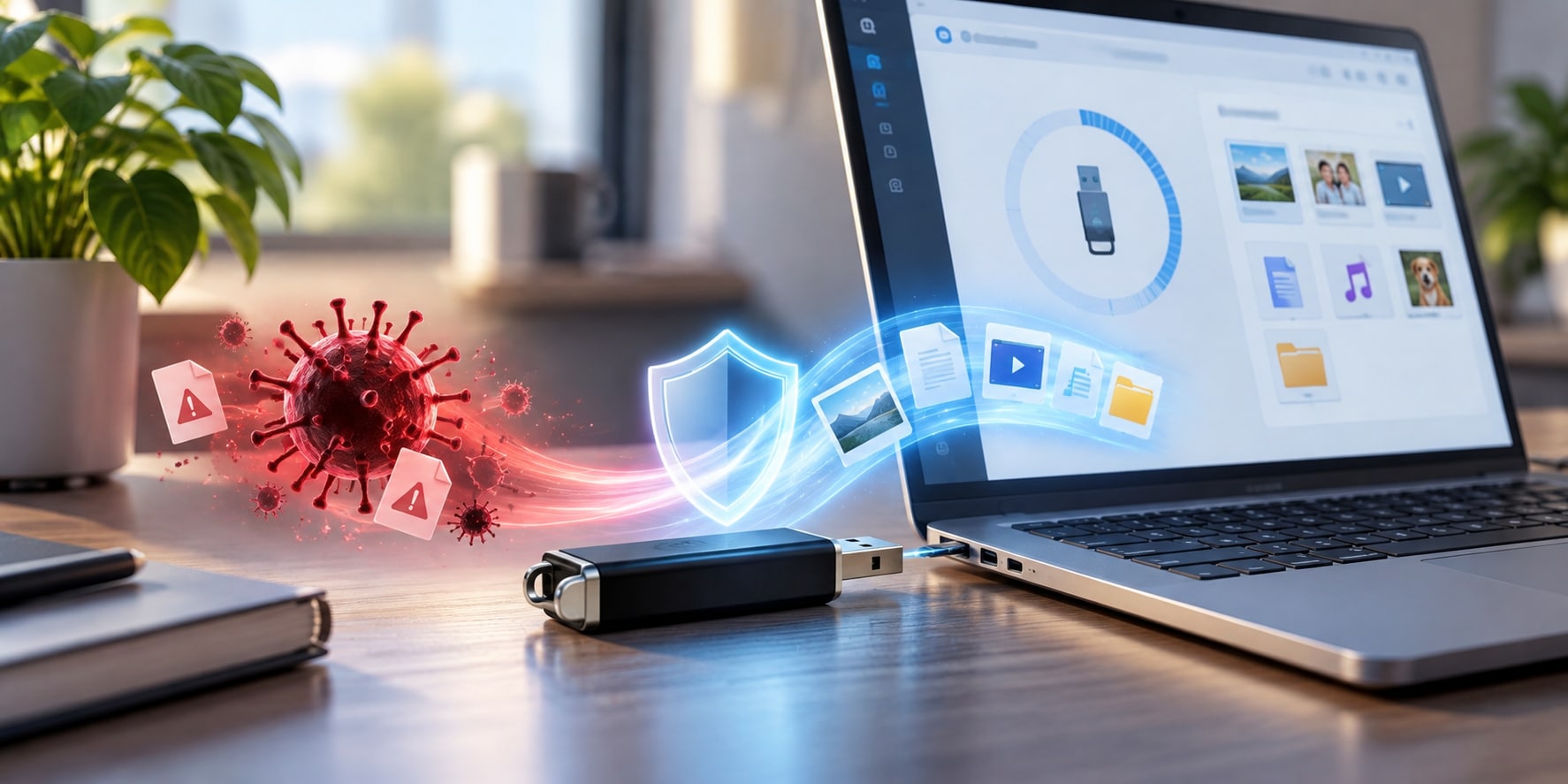 Cómo limpiar un USB con virus y recuperar archivos perdidos