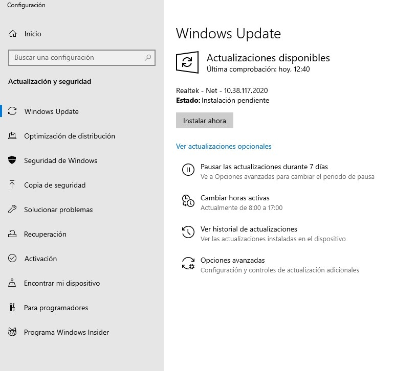 Actualice Windows para reparar la pantalla azul bccode 9f-paso 3