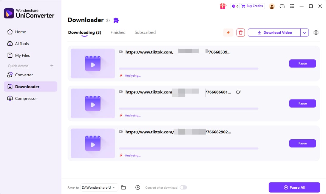 vídeo de TikTok descargado en UniConverter